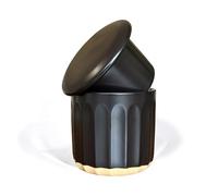 BLAKE 'N' GREY Culinary Elegance: Black Fluted Ceramic French Butter Keeper - A Stylish Touch to Preserve and Serve Perfectly Spreadable Butter