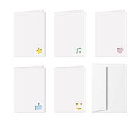Blake Note Cards - Simple Emoji Cards (148 x 105mm) - Pack of 5 - Premium Quality 330GSM - Cute Blank Cards & Envelopes A6 - Friendship/Thanking You/Gratitude Card (NCE8200/5)