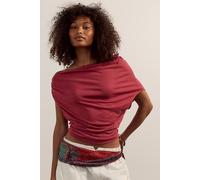 Blake Off-The-Shoulder Draped Top at Free People in Deep Claret, Size: Large - female