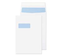 Blake Purely Packaging C4 324 x 229 x 25 mm 140 gsm Gusset Pocket Peel & Seal Window Envelopes (9001) White - Pack of 125