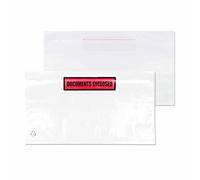 Blake Purely Packaging DL 235 x 135 mm Printed Documents Enclosed Wallet Envelopes Peel & Seal (PDE32) Clear - Pack of 1000