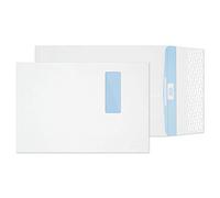 Blake Secure C4 324 x 229 x 25 mm 125 gsm Tear Resistant Gusset Pocket Peel & Seal Window Envelopes (TR9901) White - Pack of 100