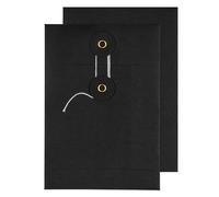 Blake Senses - Black String and Washer Envelopes C6 (162 x 114 mm) - Pack of 100 Qty - Premium 180GSM - Confidential Document Mailer - Black String Tie Envelopes - Office & Business Supplies