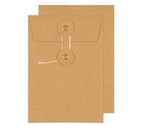 Blake Senses - Manilla String and Washer Envelopes C6 (162 x 114 mm) - Pack of 100 Qty - Premium 180GSM - Confidential Document Mailer - Manilla String Tie Envelopes - Office & Business Supplies