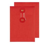Blake Senses - Red String and Washer Envelopes C6 (162 x 114 mm) - Pack of 100 Qty - Premium 180GSM - Confidential Document Mailer - Red String Tie Envelopes - Office & Business Supplies