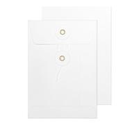 Blake Senses - White String and Washer Envelopes C6 (162 x 114 mm) - Pack of 100 Qty - Premium 180GSM - Confidential Document Mailer - White String Tie Envelopes - Office & Business Supplies