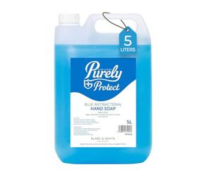 Blake & White Antibacterial Hand Soap 5L - Purely Protect Blue Handwash Liquid Soap for Home, Office, Kitchens and Washrooms - Lightly Scented Hand Wash to Kill 99.9 percent of Germs and Bacteria
