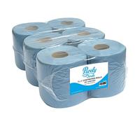 Blake & White Centrefeed Blue Rolls 6 Pack - Purely Smile 2 Ply Tissue Roll for Wiping Surfaces & Drying Hands - 300 Sheets Strong & Ultra Absorbent Blue Roll | PS1216