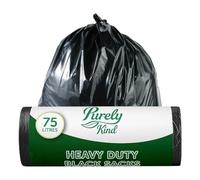 Blake & White Purely Kind Black Sacks 75L - Ultra Durable & Eco Friendly Recyclable Bin Bags - Heavy Duty Bin Liners for Household, Office, and Kitchen - Roll of 30