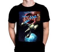BLAKES 7-70's Sci-fi TV Show Poster Art - T-Shirt Space 1970's Retro TV Black