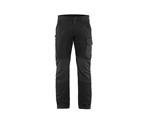Blaklader 142216459998C152 4-Way Stretch Service Work Trousers, Black/Dark Grey, Size C152