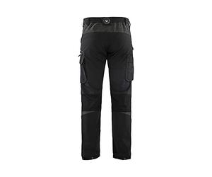 Blaklader 142216459998D124 4-Way Stretch Service Work Trousers, Black/Dark Grey, Size D124