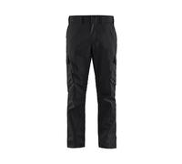 Blaklader 144418329933D108 Industrial Stretch Work Trousers, Black/Yellow, Size D108