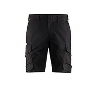 Blaklader 144618329933C50 Industrial Stretch Shorts, Black/Yellow, Size C50
