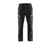 Blaklader 145618459933C146 Service Work Trousers with Stretch, Black/Yellow, Size C146