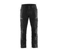 Blaklader 145618459998C48 Service Work Trousers with Stretch, Black/Dark Grey, Size C48