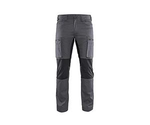 Blaklader 145918459699C54 Service Stretch Work Trousers, Medium Grey/Black, Size C54