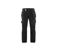 Blaklader 152216459933D104 4-Way Stretch Craftsman's Work Trousers, Black/Yellow, Size D104