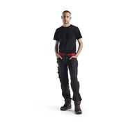 Blaklader 152216459956C48 4-Way Stretch Craftsman's Work Trousers, Black/Red, Size C48