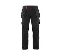 Blaklader 152216459956C50 4-Way Stretch Craftsman's Work Trousers, Black/Red, Size C50