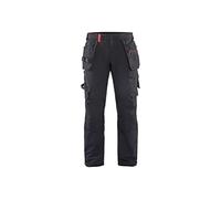 Blaklader 152216459956D116 4-Way Stretch Craftsman's Work Trousers, Black/Red, Size D116