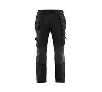 Blaklader 152216459998C156 4-Way Stretch Craftsman's Work Trousers, Black/Dark Grey, Size C156