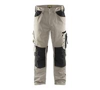 Blaklader 155618602799D100 Craftsman Work Trousers without Nail Pockets, Stone Grey/Black, Size D100