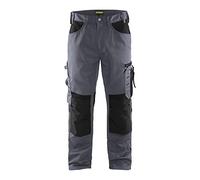 Blaklader 155618609499C148 Craftsman Work Trousers without Nail Pockets, Grey/Black, Size C148