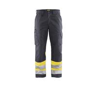 BLÅKLÄDER Trousers 15641811 Cotton, PL (Polyester) Mid Grey, Yellow Size 36R