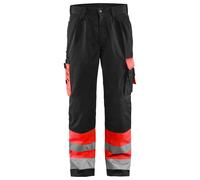 Blaklader 1584 Hi-Vis Professional Drivers Work Trousers Black / Red