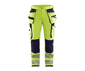 Blaklader 199316428933C152 Hi-Vis 4-Way Stretch Trousers, Navy/Yellow, Size C152