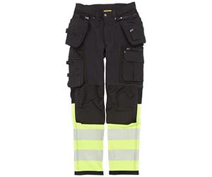 Blaklader 199316429933C46 Hi-Vis 4-Way Stretch Trousers, Black/Yellow, Size C46