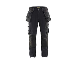 Blaklader 199816449900C62 4-Way Stretch X1900 Craftsman Work Trousers, Black, Size C62
