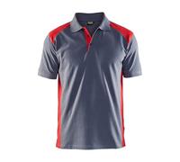 Blaklader 3324 Short Sleeve Polo Shirt Grey / Red