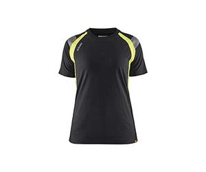 Blaklader 340210309933XL Women's T-Shirt, Black/Yellow, Size XL