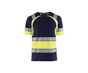 Blaklader 342110308833L High Vis T-Shirt, Navy Blue/Yellow, Size L