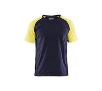 Blaklader 351510308833L T-Shirt, Navy Blue/Yellow, Size L