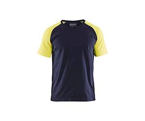 Blaklader 351510308833L T-Shirt, Navy Blue/Yellow, Size L