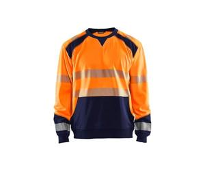Blaklader 354125285389S High Vis Sweatshirt, High Vis Orange/Navy Blue, Size S