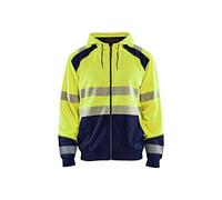 Blaklader 35462528 High-Viscose Hooded Sweatshirt, Yellow/Navy, Size S