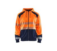 Blaklader 354625285389XL Hooded Sweatshirt, High-Vis Orange/Navy, Size XL