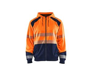 Blaklader 354625285389XL Hooded Sweatshirt, High-Vis Orange/Navy, Size XL