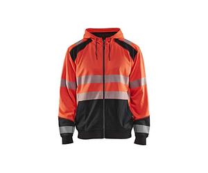 Blaklader 3546252855994XL Hooded Sweatshirt, High-Vis Red/Black, Size 4XL