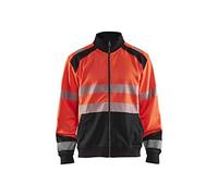 Blaklader 3558252855994XL Zip Sweatshirt, High Vis Red/Black, 4XL