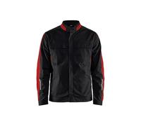 Blaklader 444183299564XL Stretch Industrial Jacket, Black/Red, Size 4XL