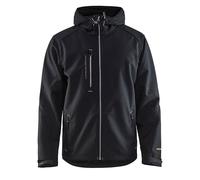 BLAKLADER 4949 PRO SOFTSHELL JACKET WORK COAT FLEECE LINED HOODED - BLACK