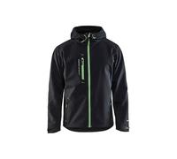 Blaklader 4949251799424XL Softshell Jacket, Black/Green, Size 4XL