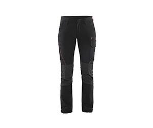 Blaklader 712216459956D23 Women's 4-Way Stretch Service Trousers, Black/Red, Size D23