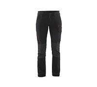 Blaklader 712216459956D24 Women's 4-Way Stretch Service Trousers, Black/Red, Size D24