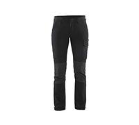 Blaklader 712216459998C46 Women's 4-Way Stretch Service Trousers, Black/Dark Grey, Size C46